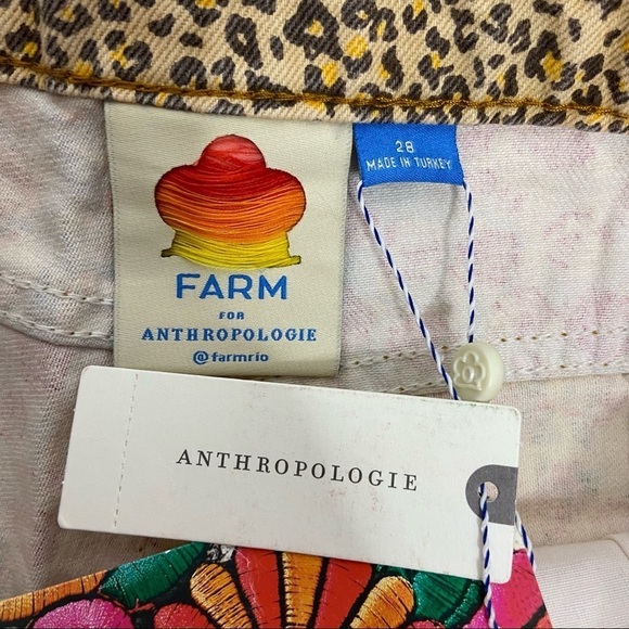 NWT Anthropologie Farm Rio Size 28 Ultra High-Rise Patchwork Denim Shorts $118 - Picture 5 of 5